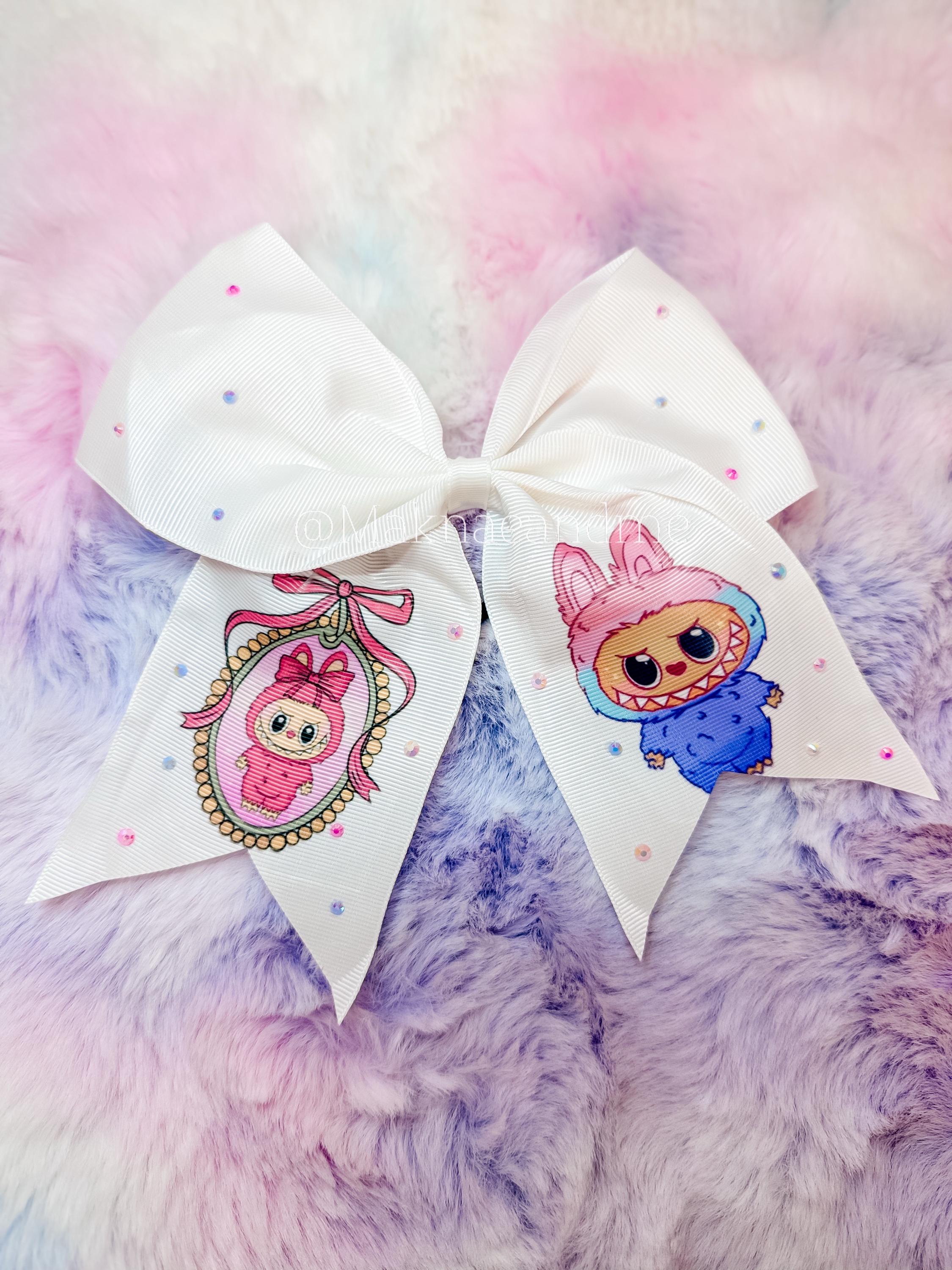 Handmade K-Pop Rhinestone Hair Bow, Character Sparkle Accessory, Fan Gift