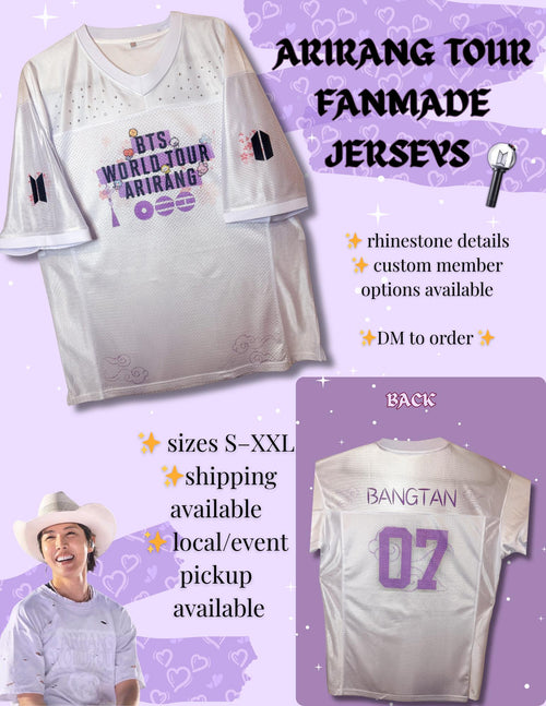 ARIRANG World Tour Fanmade Jersey – Rhinestone Kpop Concert Shirt (Custom Member)
