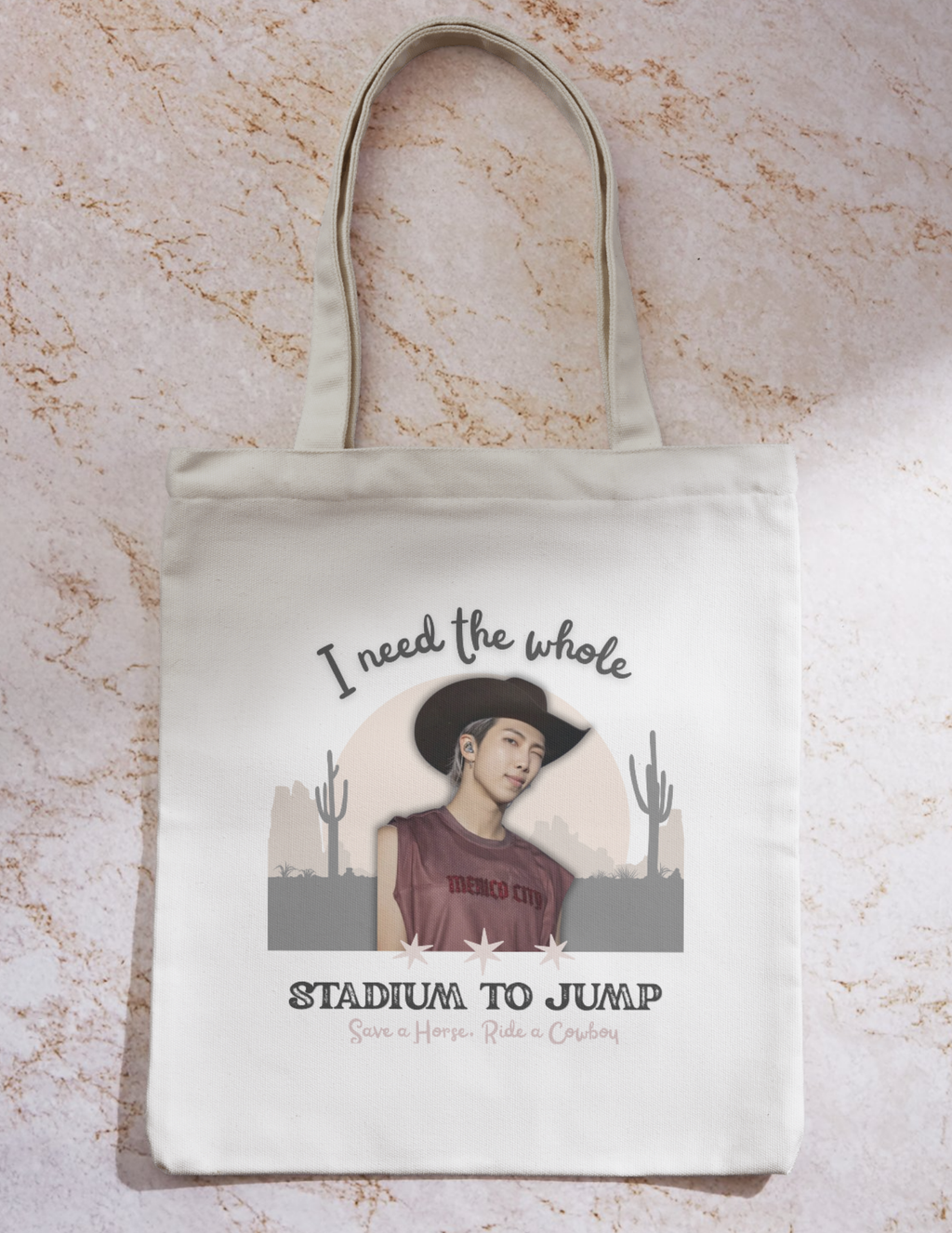 🤠 Cowboy Bangtan Canvas Tote Bag | Mucho Pican-Tae Rodeo Collection