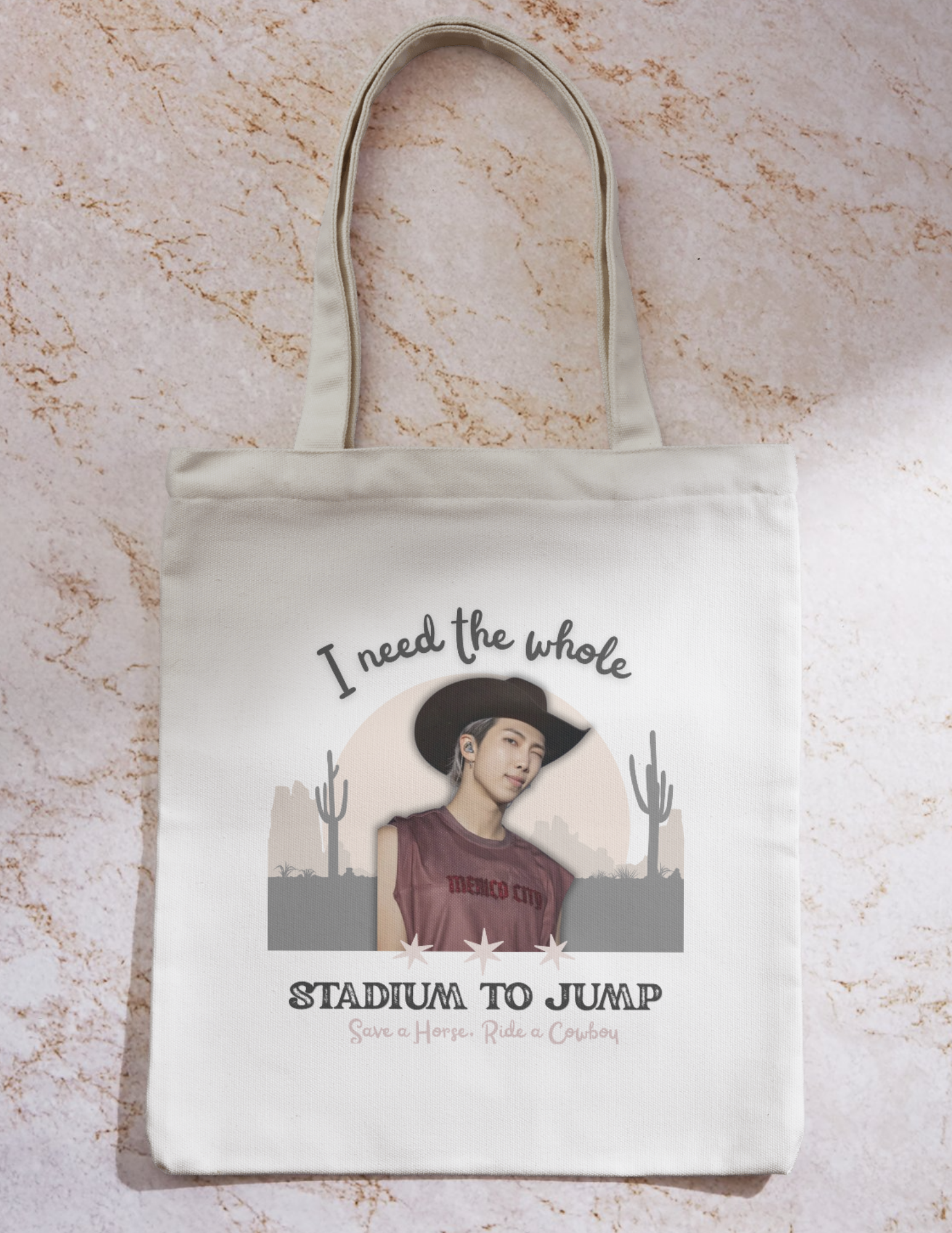 🤠 Cowboy Bangtan Canvas Tote Bag | Mucho Pican-Tae Rodeo Collection