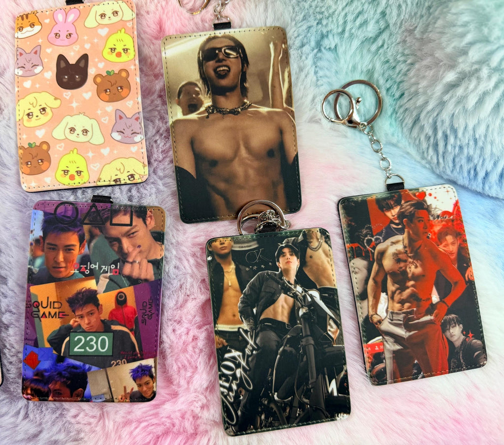 Custom Kpop Card Holder Keychain | Personalized Idol Photo Wallet | Concert Essential PU Leather