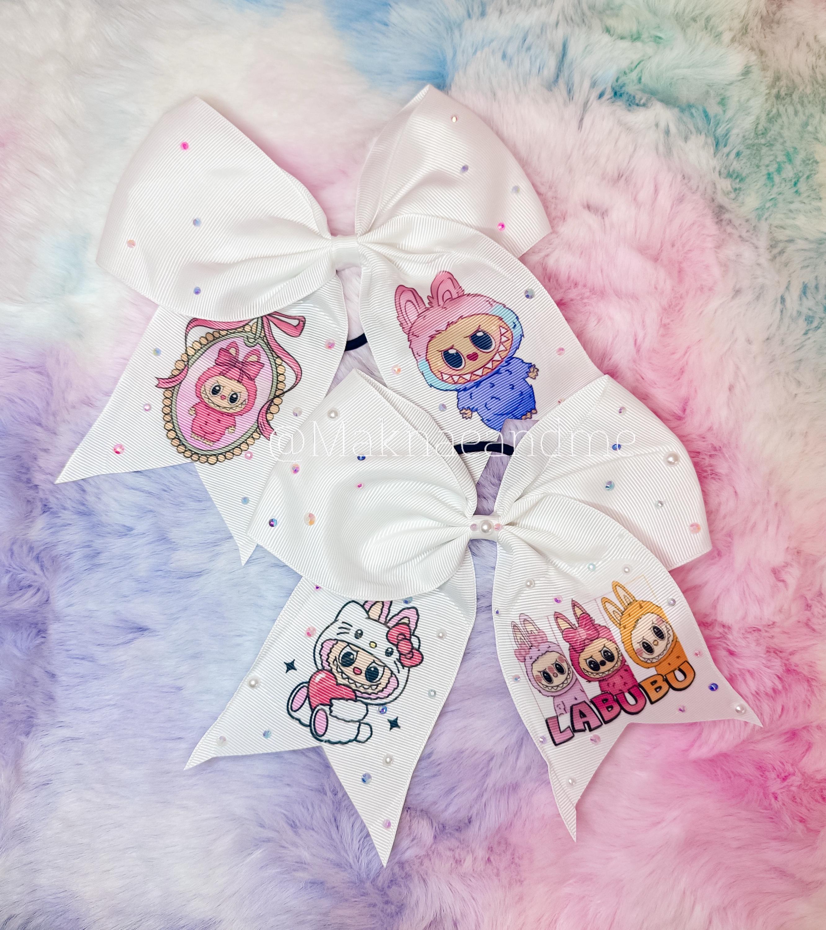 Handmade K-Pop Rhinestone Hair Bow, Character Sparkle Accessory, Fan Gift