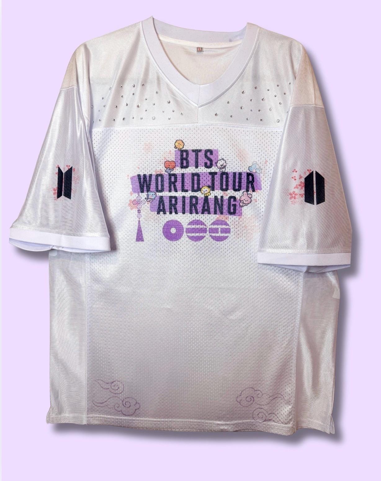 ARIRANG World Tour Fanmade Jersey – Rhinestone Kpop Concert Shirt (Custom Member)