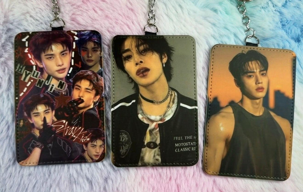 Custom Kpop Card Holder Keychain | Personalized Idol Photo Wallet | Concert Essential PU Leather