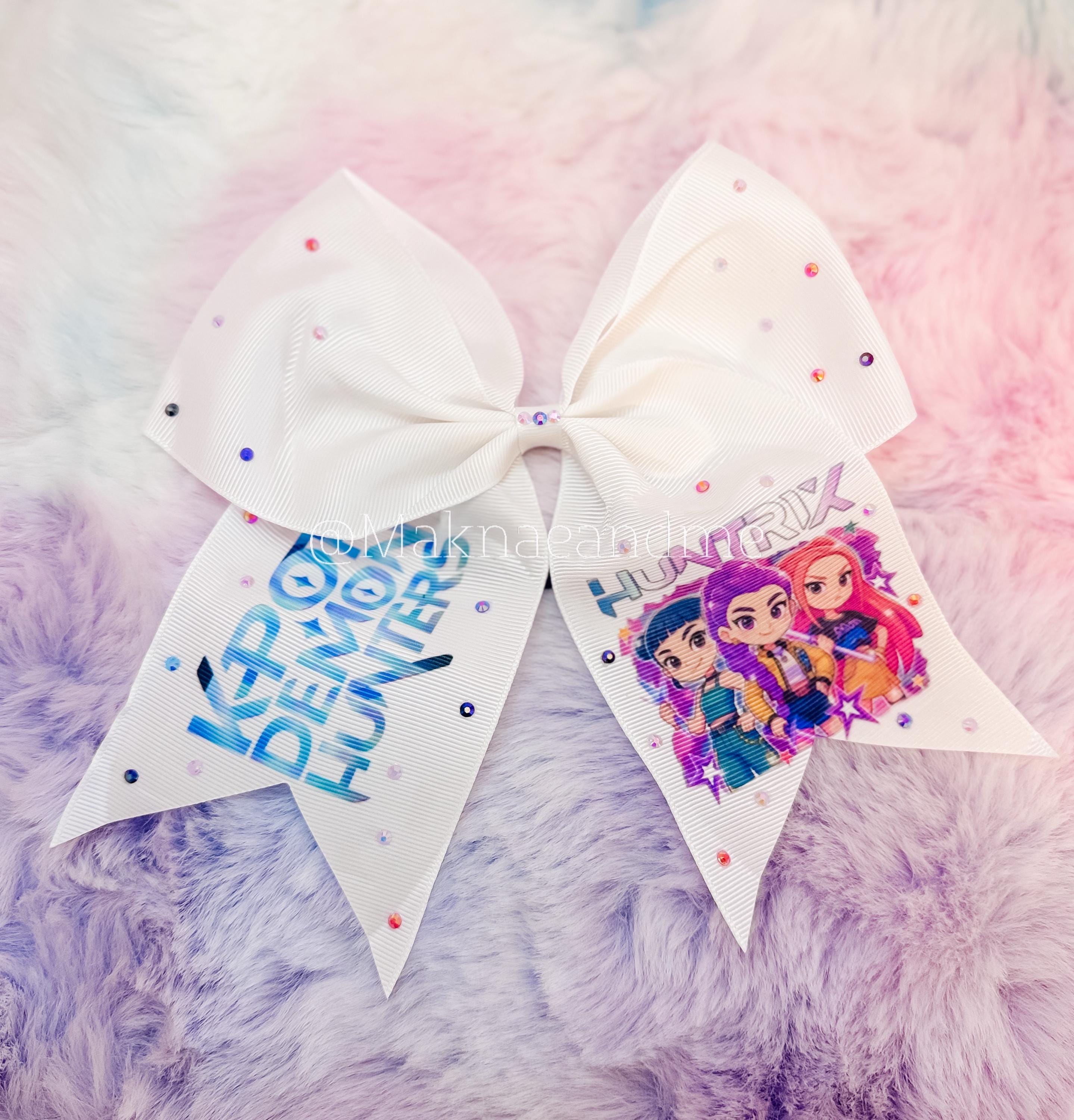 Handmade K-Pop Rhinestone Hair Bow, Character Sparkle Accessory, Fan Gift