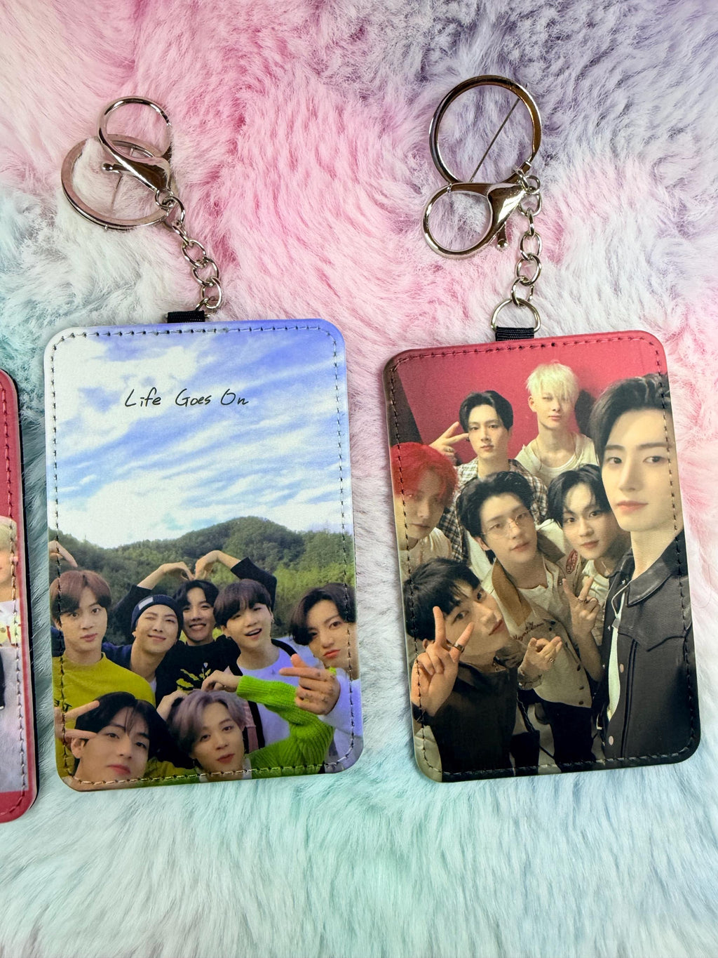 Custom Kpop Card Holder Keychain | Personalized Idol Photo Wallet | Concert Essential PU Leather