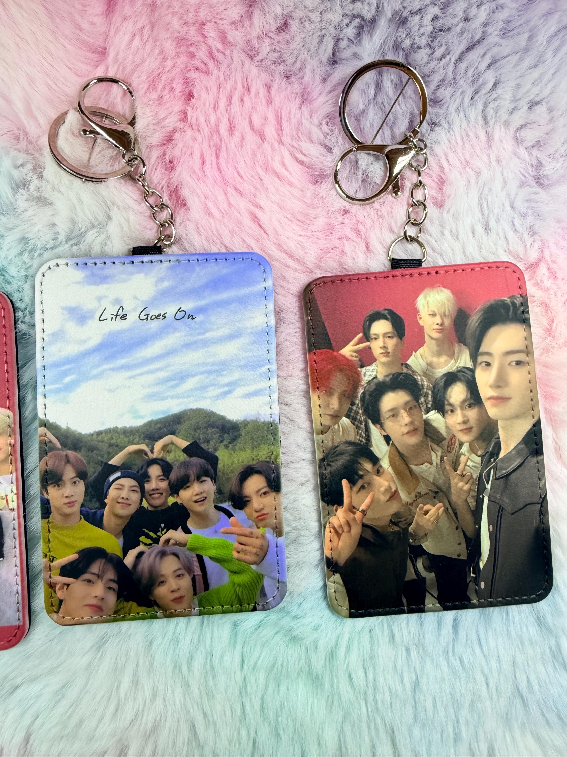 Custom Kpop Card Holder Keychain | Personalized Idol Photo Wallet | Concert Essential PU Leather
