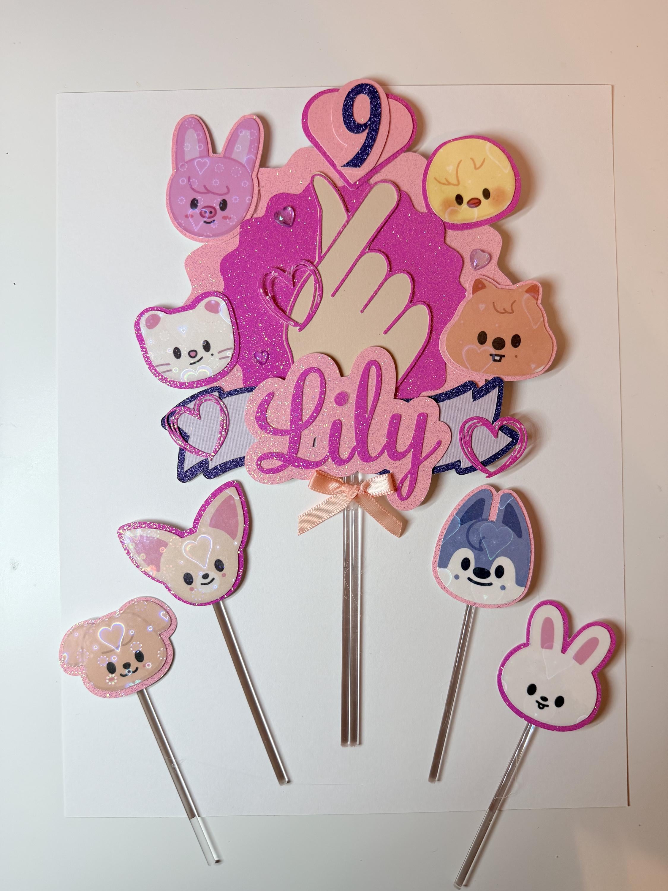 SKZOO Birthday Cake Topper | Stray Kids Cake Topper | K-Pop Birthday Decor | Custom Name Age | STAY Party Decoration | SKZ Party Cake Topper