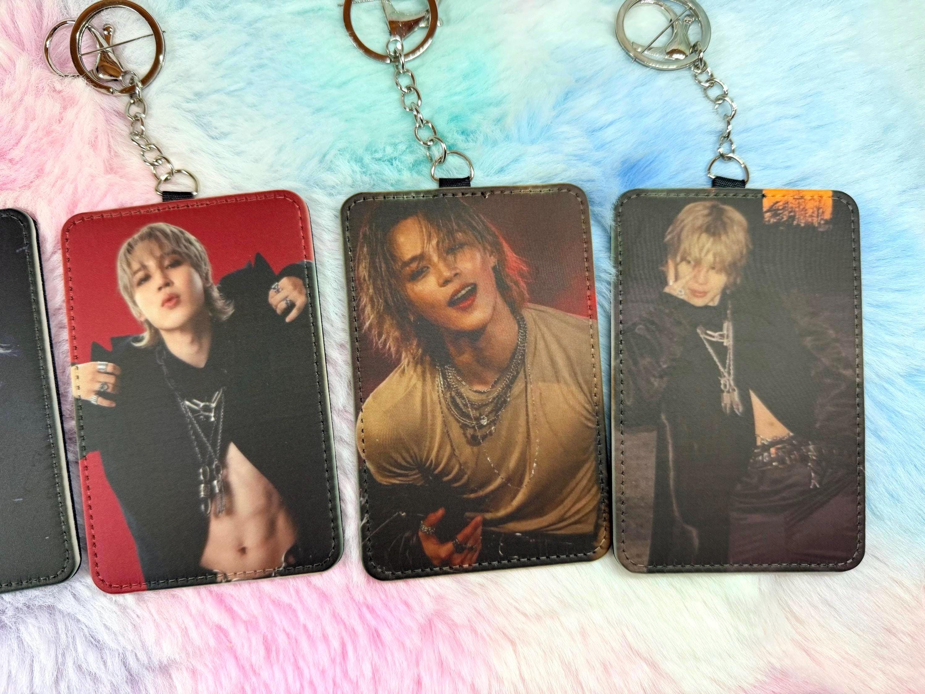Custom Kpop Card Holder Keychain | Personalized Idol Photo Wallet | Concert Essential PU Leather