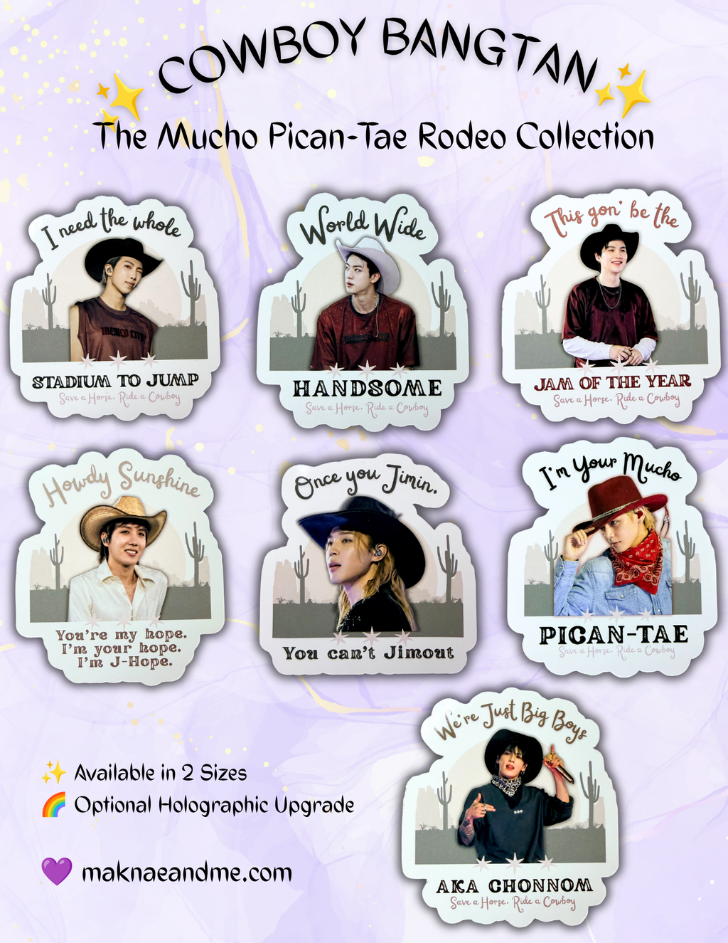 🤠 Cowboy Bangtan Sticker Collection | Mucho Pican-Tae Rodeo