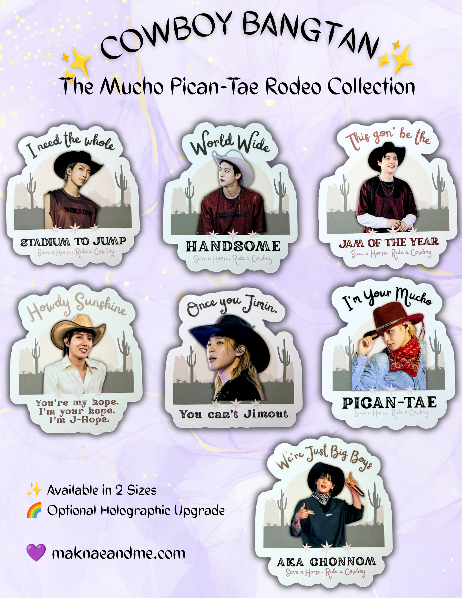🤠 Cowboy Bangtan Sticker Collection | Mucho Pican-Tae Rodeo