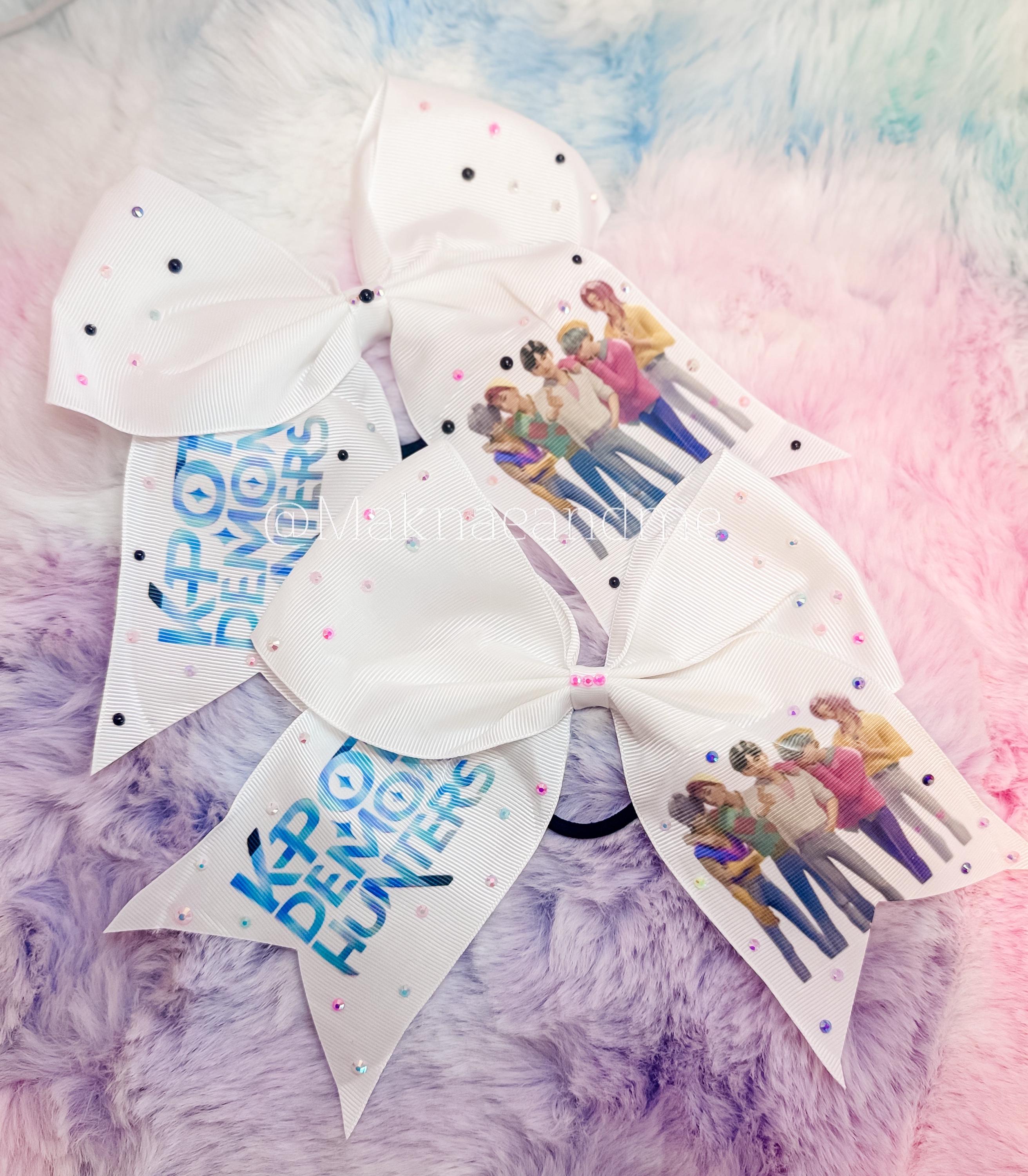 Handmade K-Pop Rhinestone Hair Bow, Character Sparkle Accessory, Fan Gift