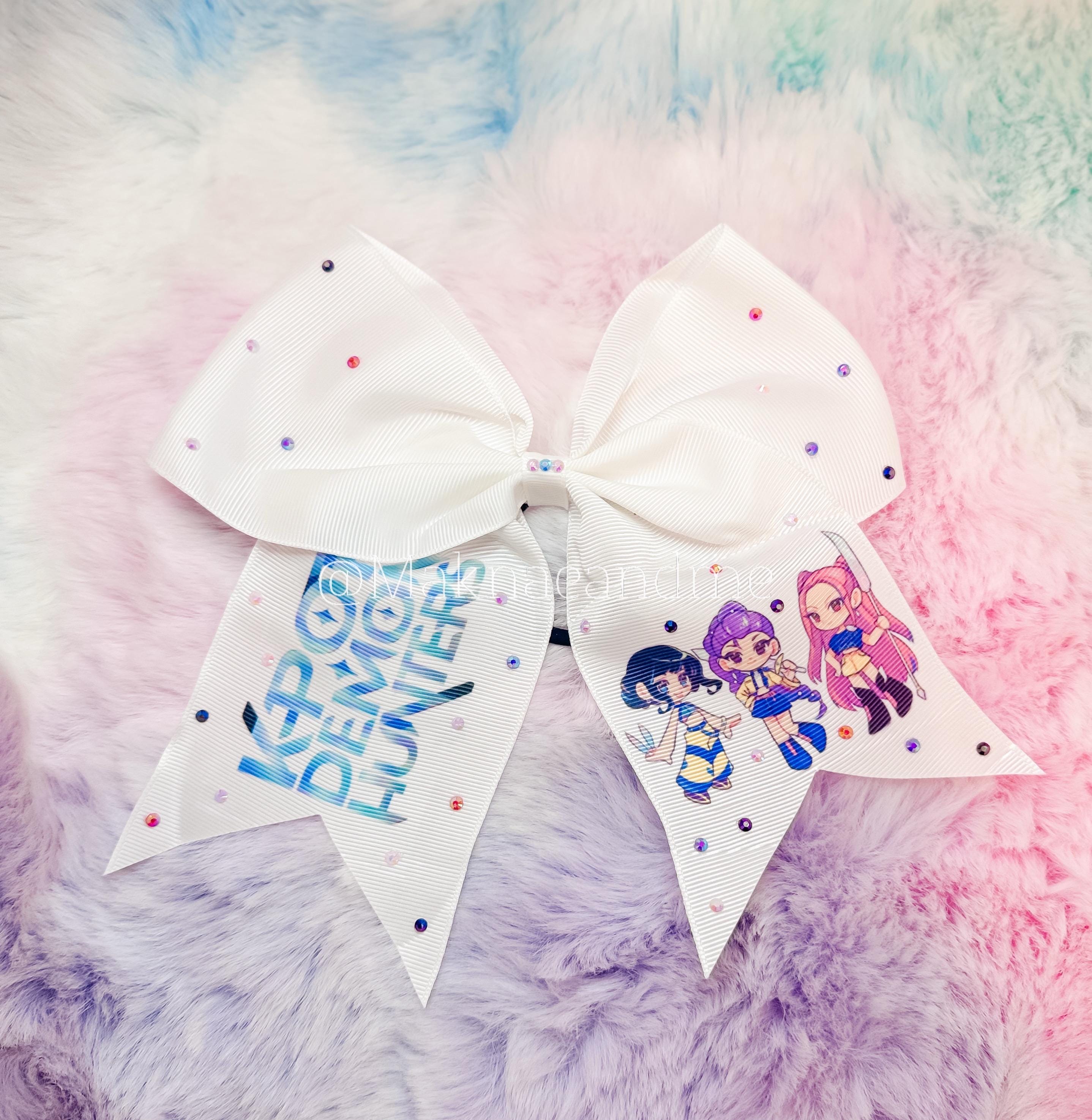 Handmade K-Pop Rhinestone Hair Bow, Character Sparkle Accessory, Fan Gift