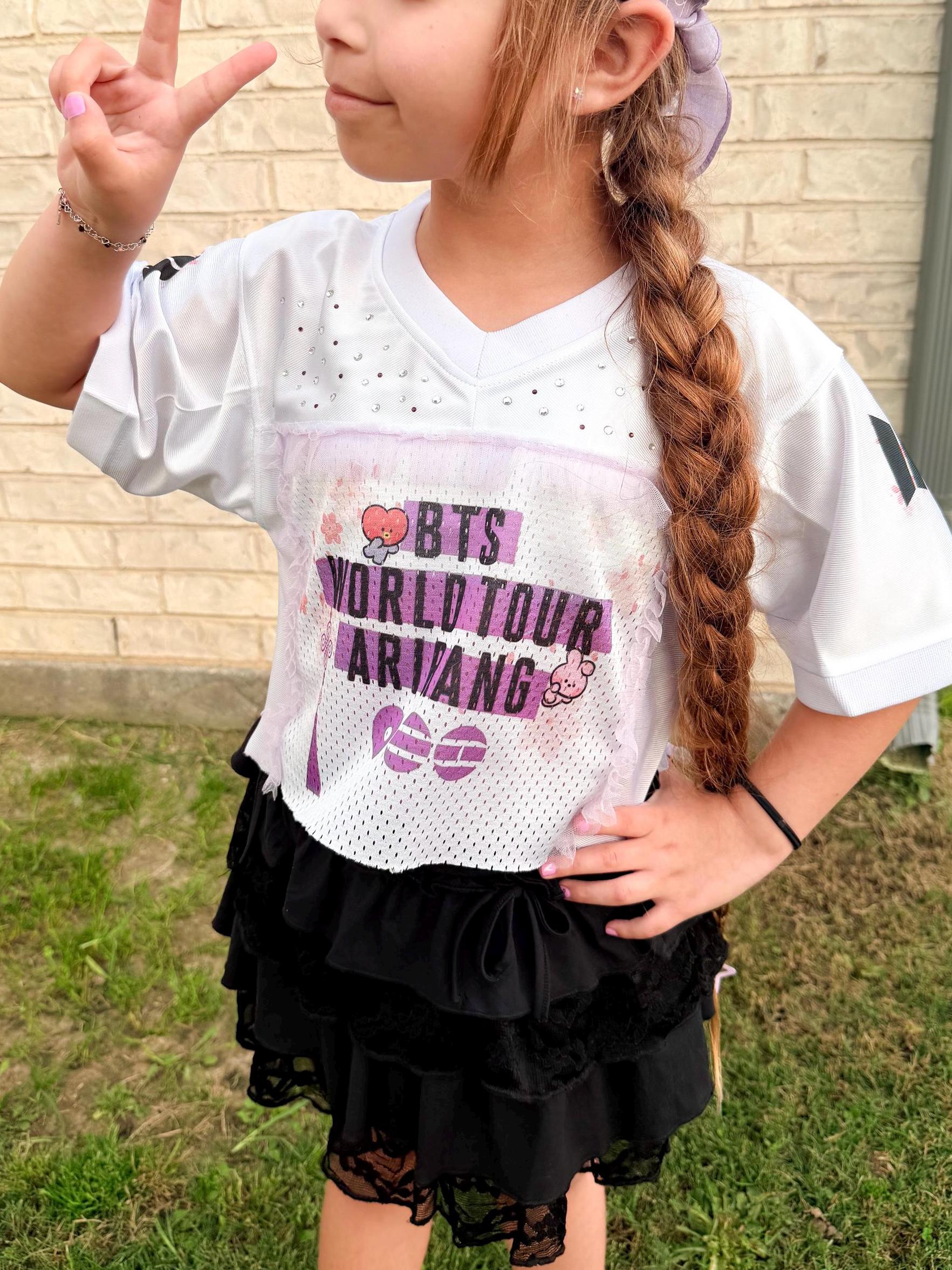 ARIRANG World Tour Fanmade Jersey – Rhinestone Kpop Concert Shirt (Custom Member)