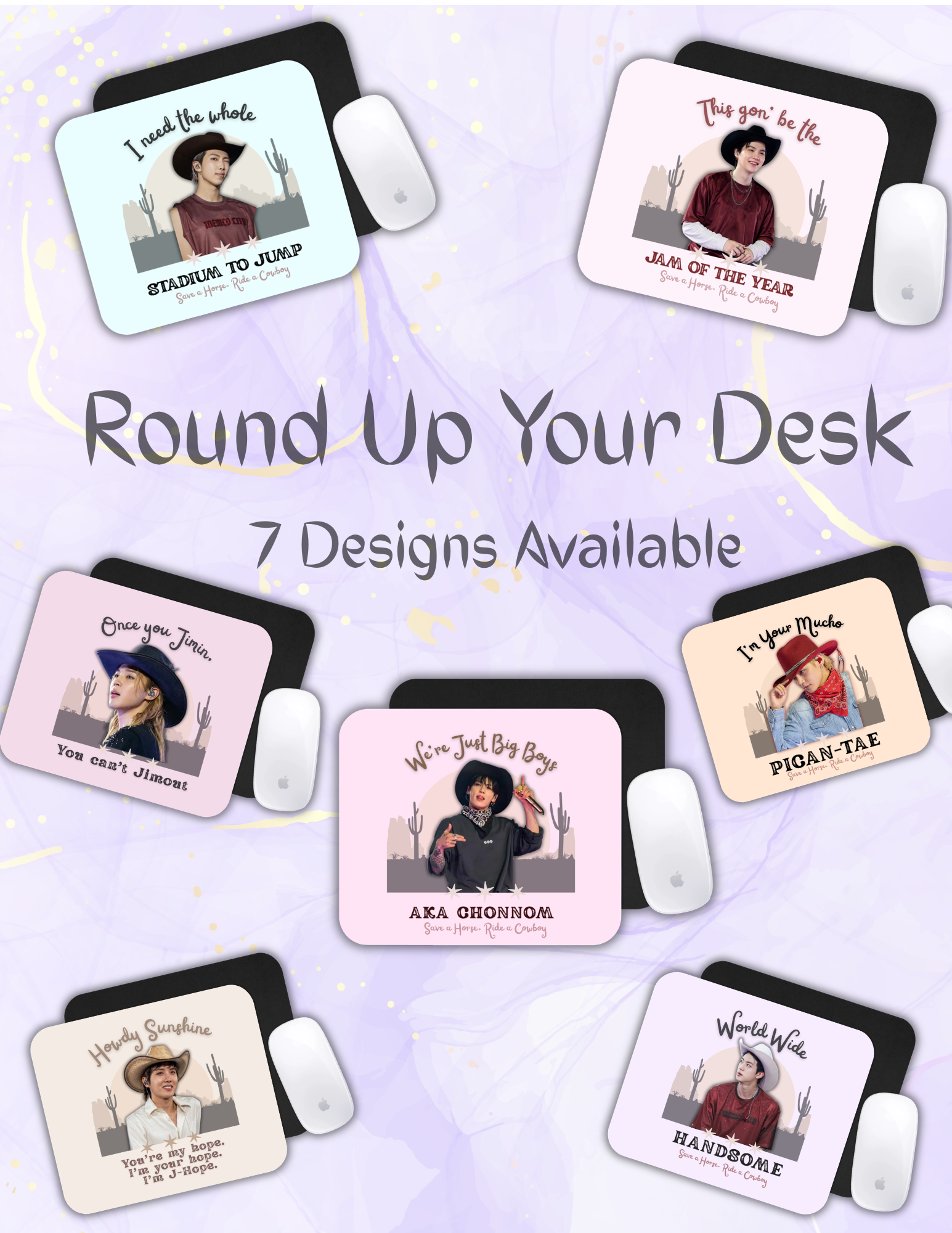 🤠 Cowboy Bangtan Mouse Pad | Mucho Pican-Tae Rodeo Collection